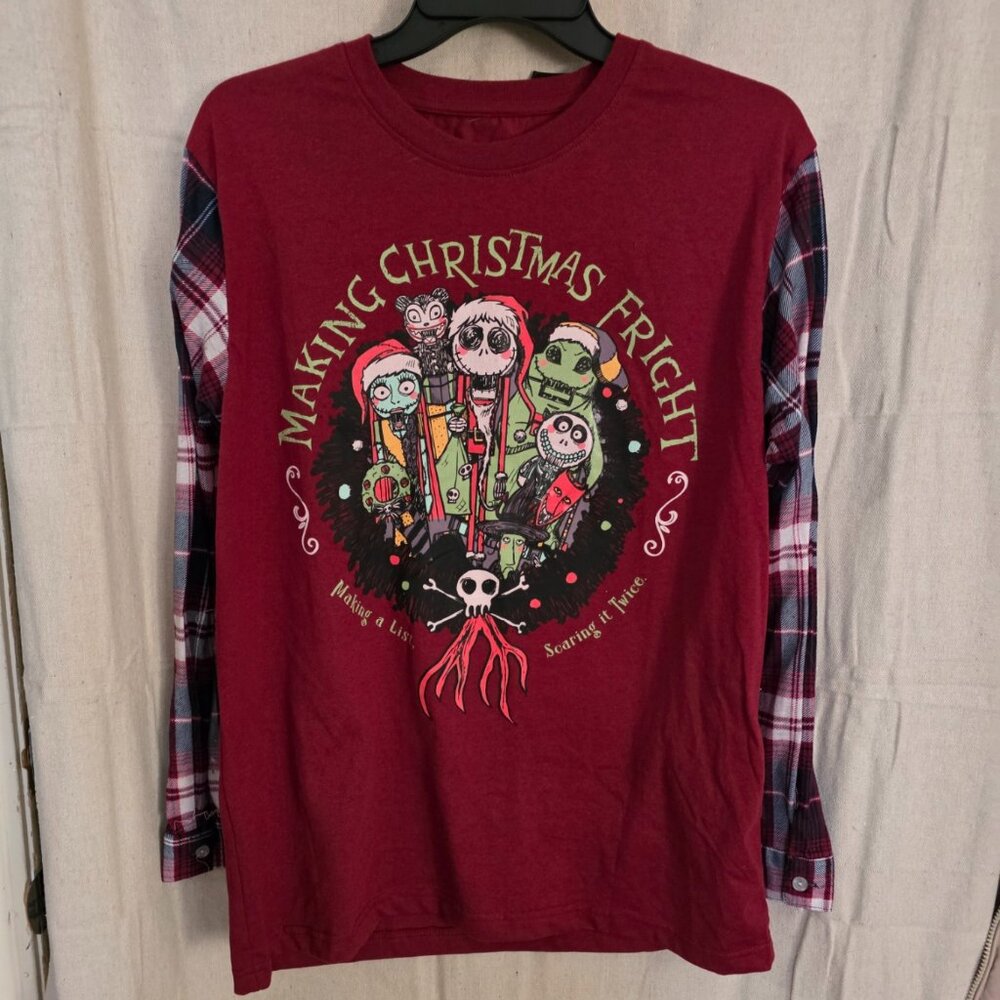 Upcycled Nightmare before Christmas Long-sleeved shirt